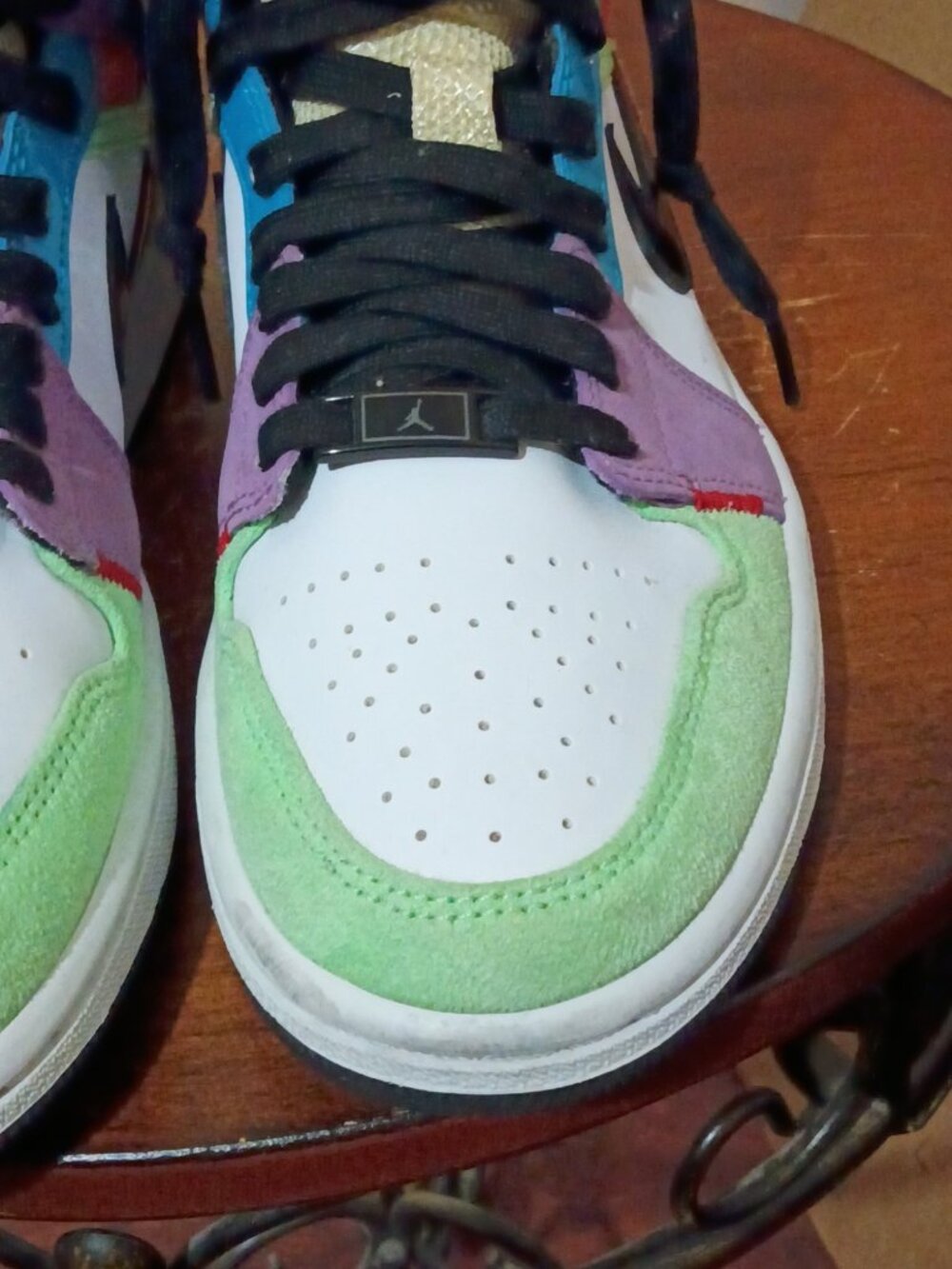 Nike Air Jordan 1 Mid SE Shoes Womens Size 7.5 Lightbulb Multicolor CW1140-100 - Picture 8 of 13